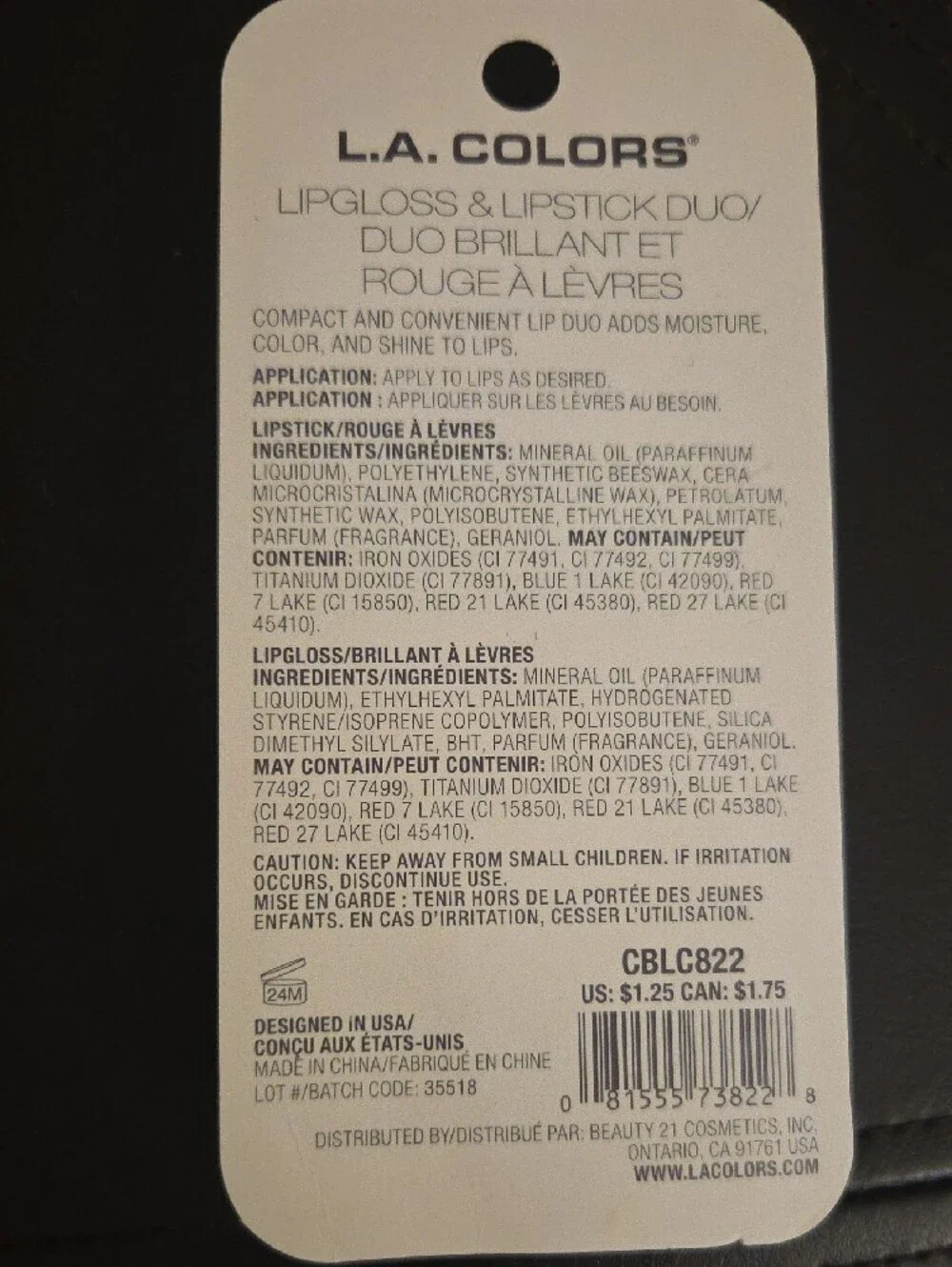 L.A. Colors Eyeshadow & Lip Duo Set Smoky Tones, Dreamy Mauves, Green, Peach NIP